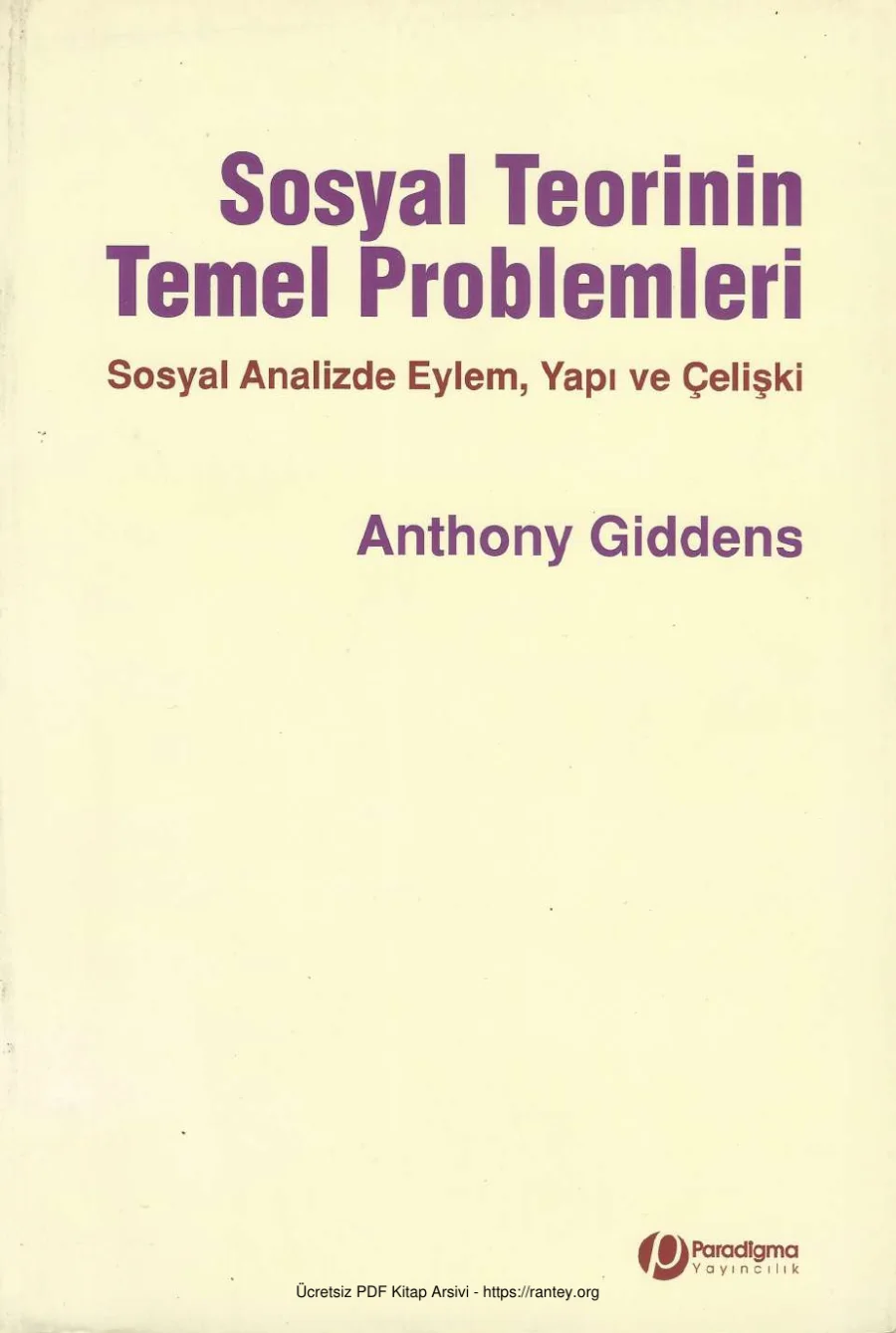 Sosyal Teorinin Temel Problemleri Paradigma Yayınları kapak görseli