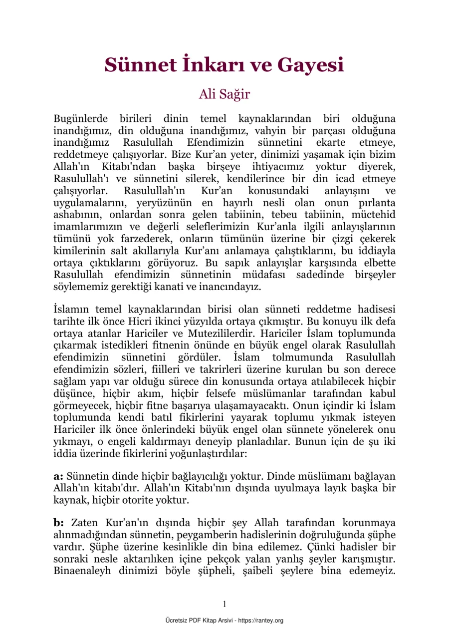 Sünnet İnkarcıları Ebu Abdulmumin Tekin Mıhçı kapak görseli
