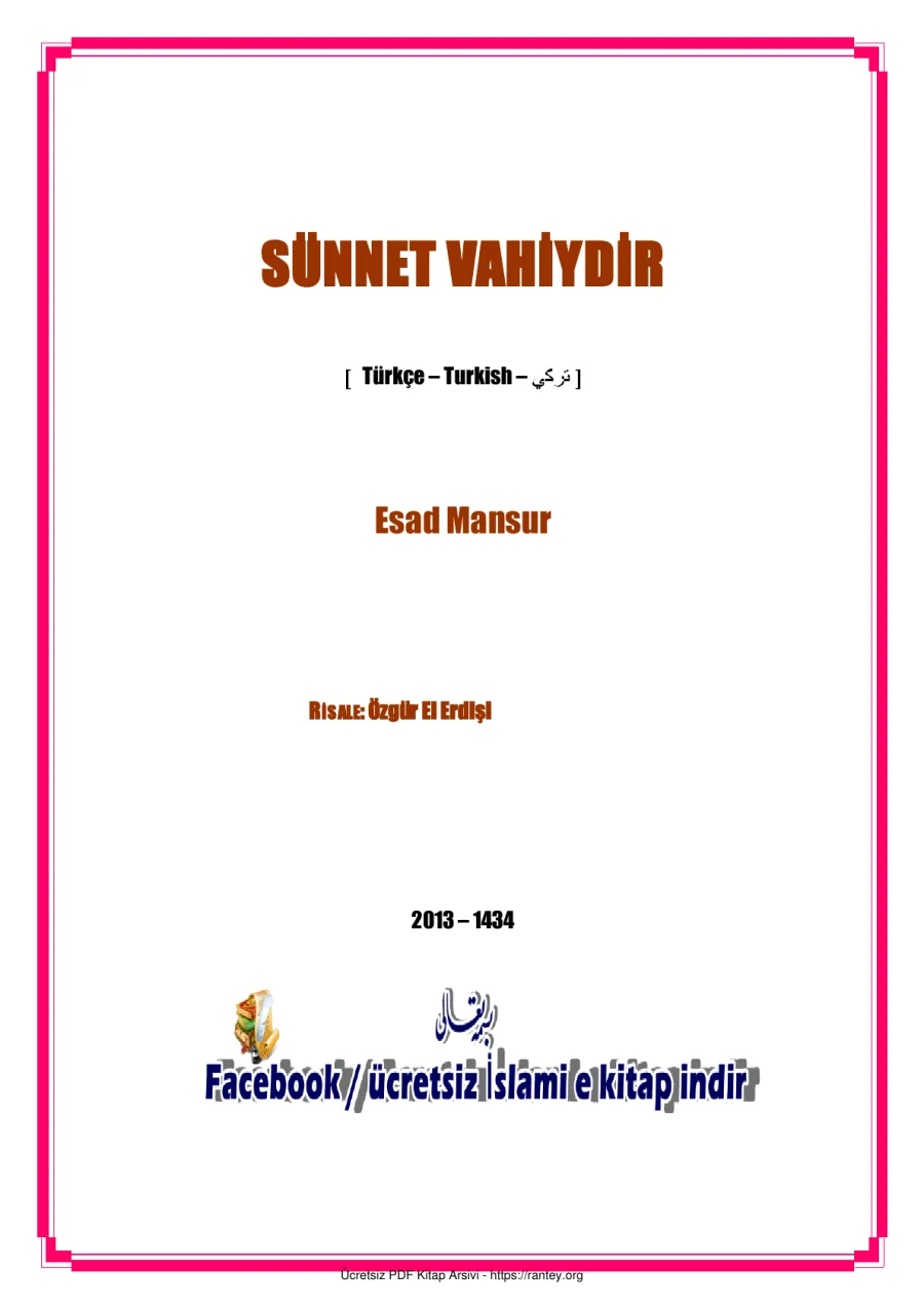 SÜNNET VAHİYDİR ESAD MANSUR Ebu Abdulmumin Tekin Mıhçı kapak görseli