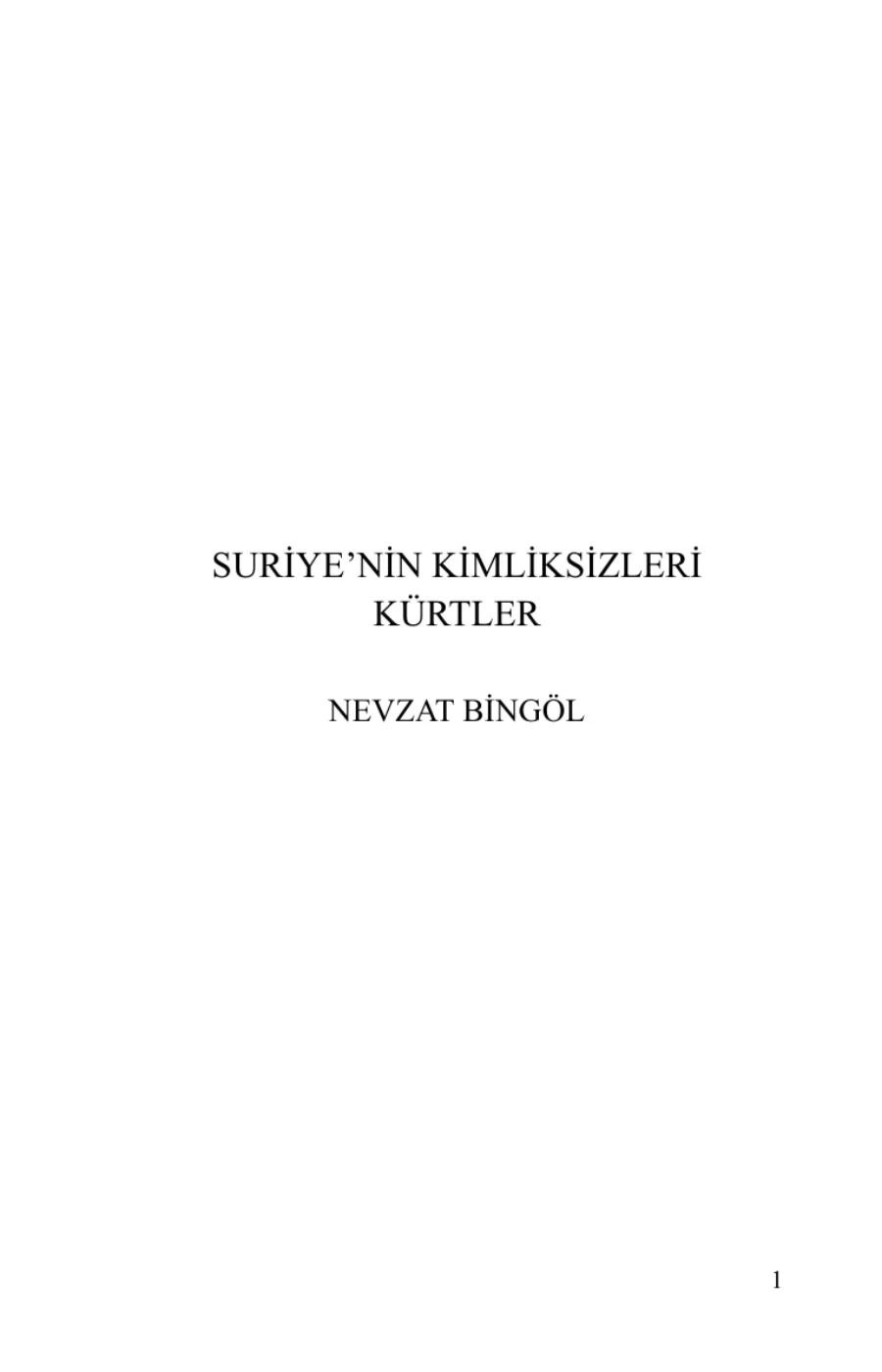 Suriyenin Kimliksizleri Kürtler kapak görseli
