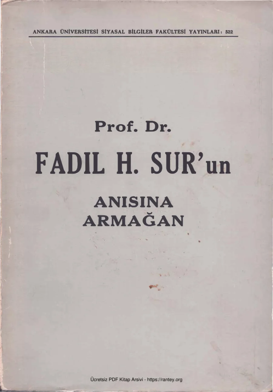 Surun Anısına Armağan AÜSBF Yayınları kapak görseli