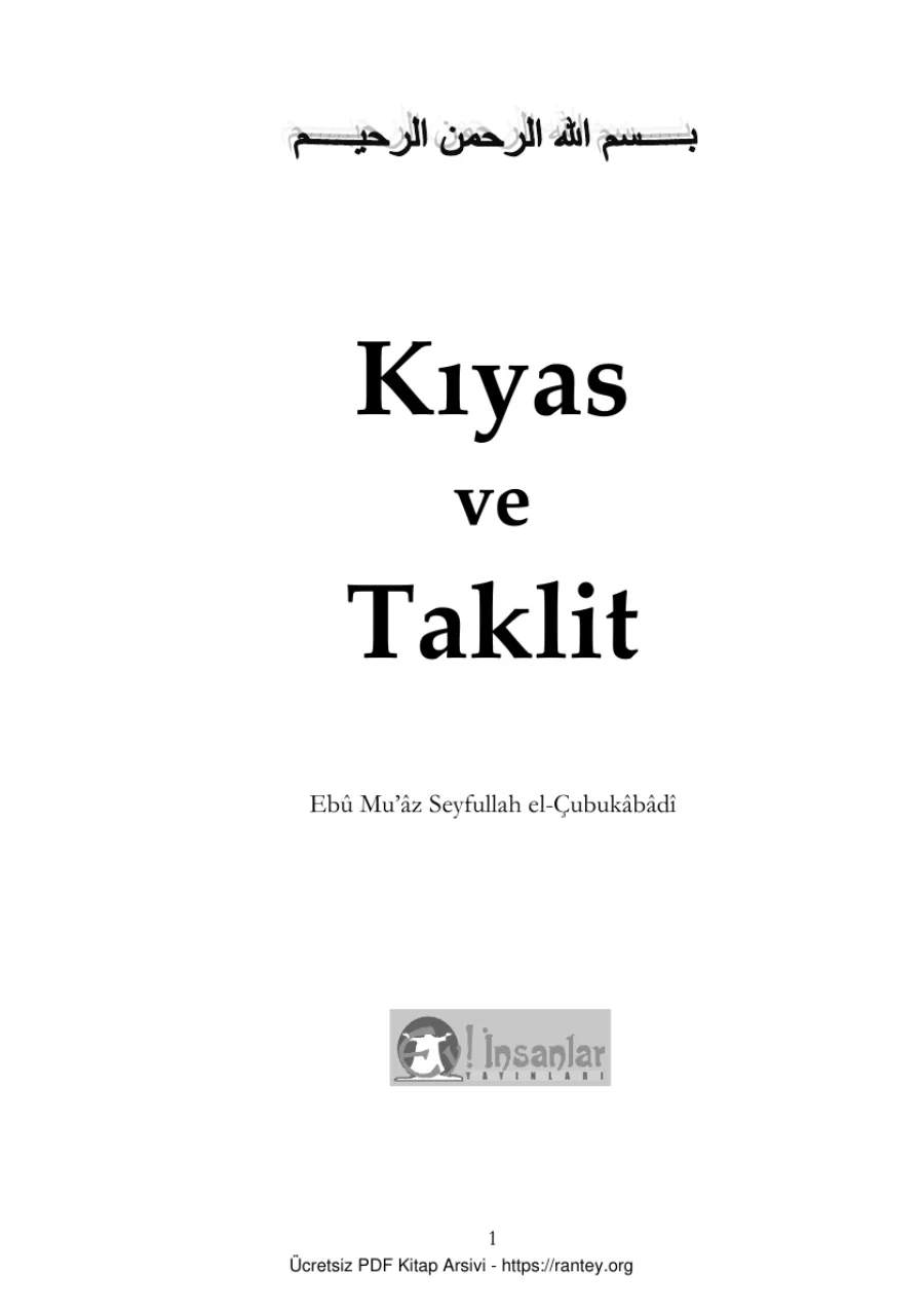 Taklid Ebu Abdulmumin Tekin Mıhçı kapak görseli