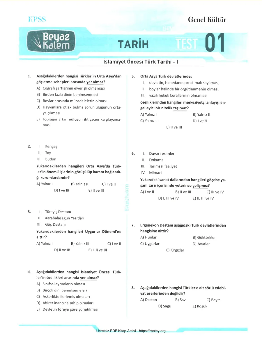 Tarih 2014 Yaprak Test kapak görseli