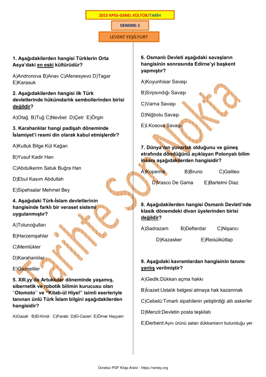TARİH DENEME 1 kapak görseli