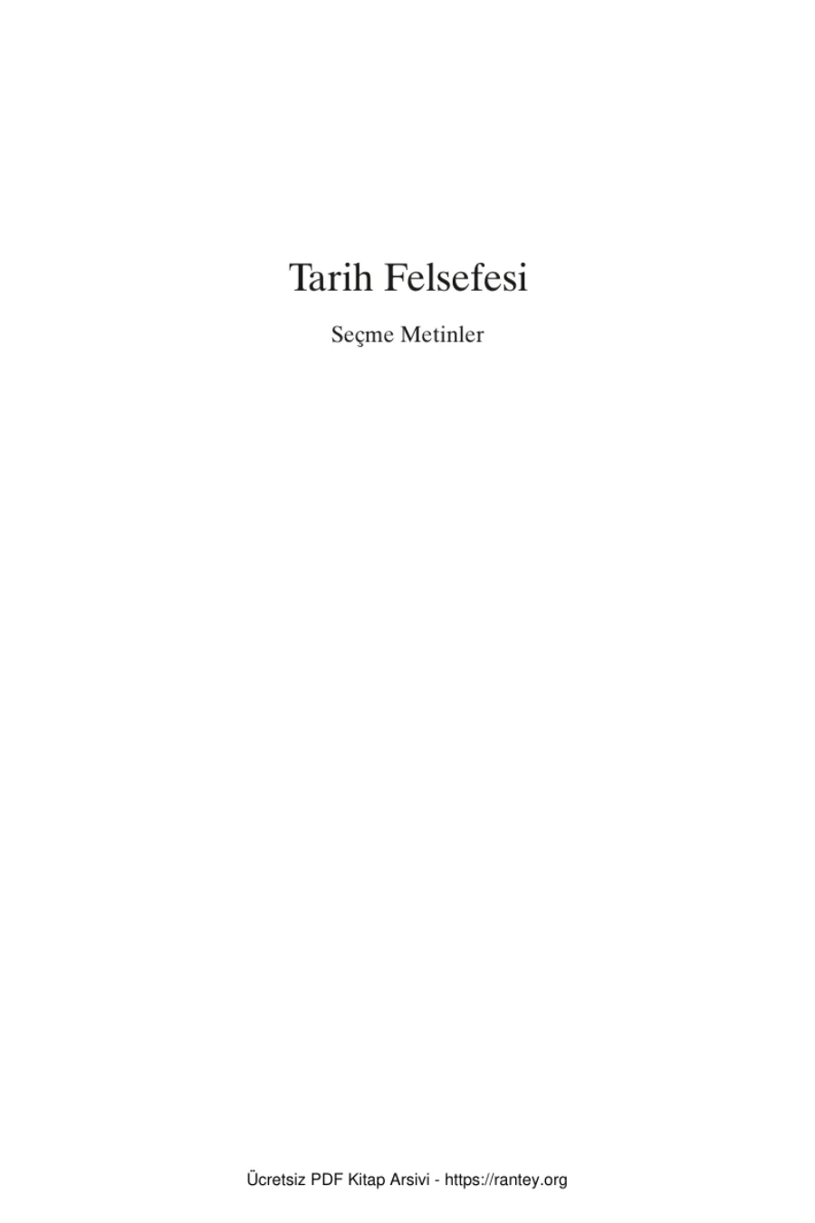 Tarih Felsefesi Seçme Metinler kapak görseli