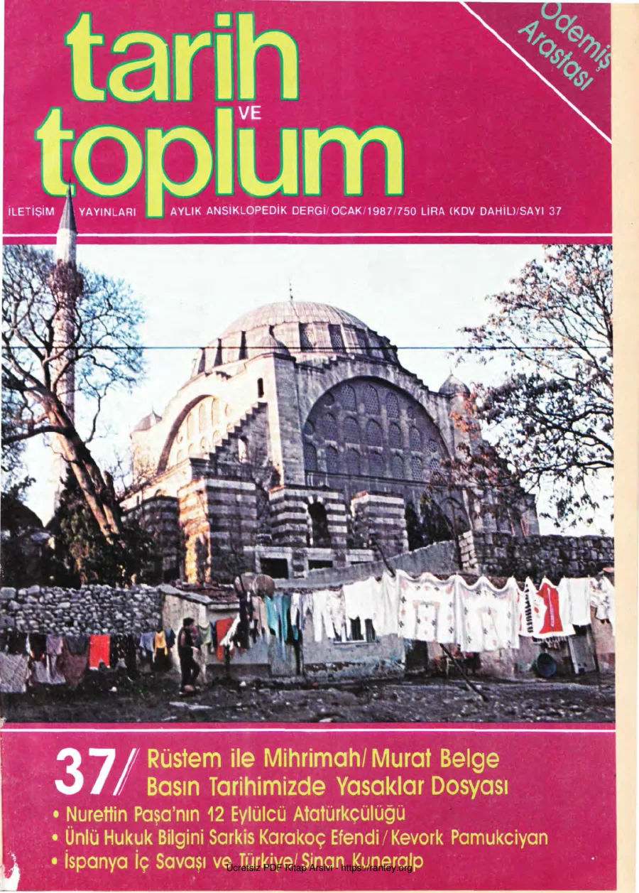 Tarih ve Toplum Sayı 037 kapak görseli