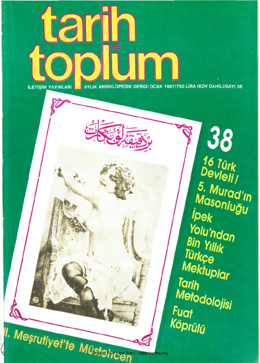 Tarih ve Toplum Sayı 038 kapak görseli