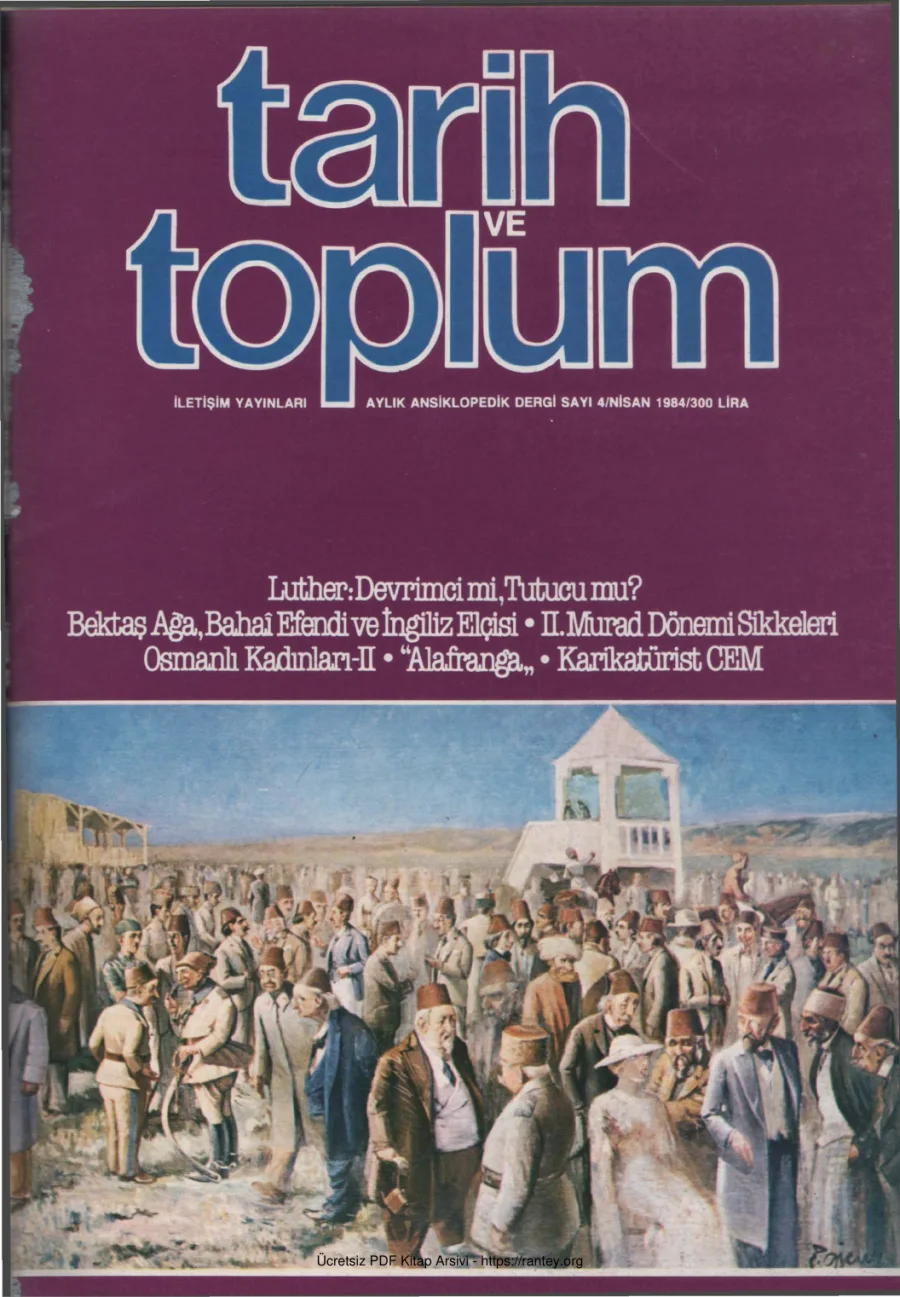 Tarih ve Toplum Sayı 04 Nisan 1984 kapak görseli