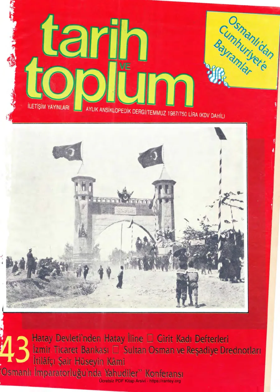 Tarih ve Toplum Sayı 043 kapak görseli