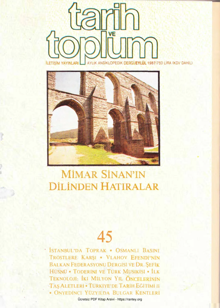 Tarih ve Toplum Sayı 045 kapak görseli