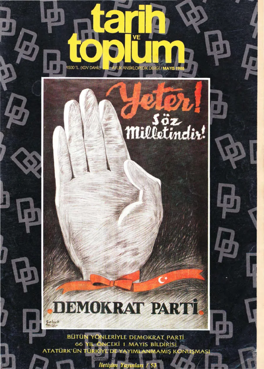 Tarih ve Toplum Sayı 053 kapak görseli
