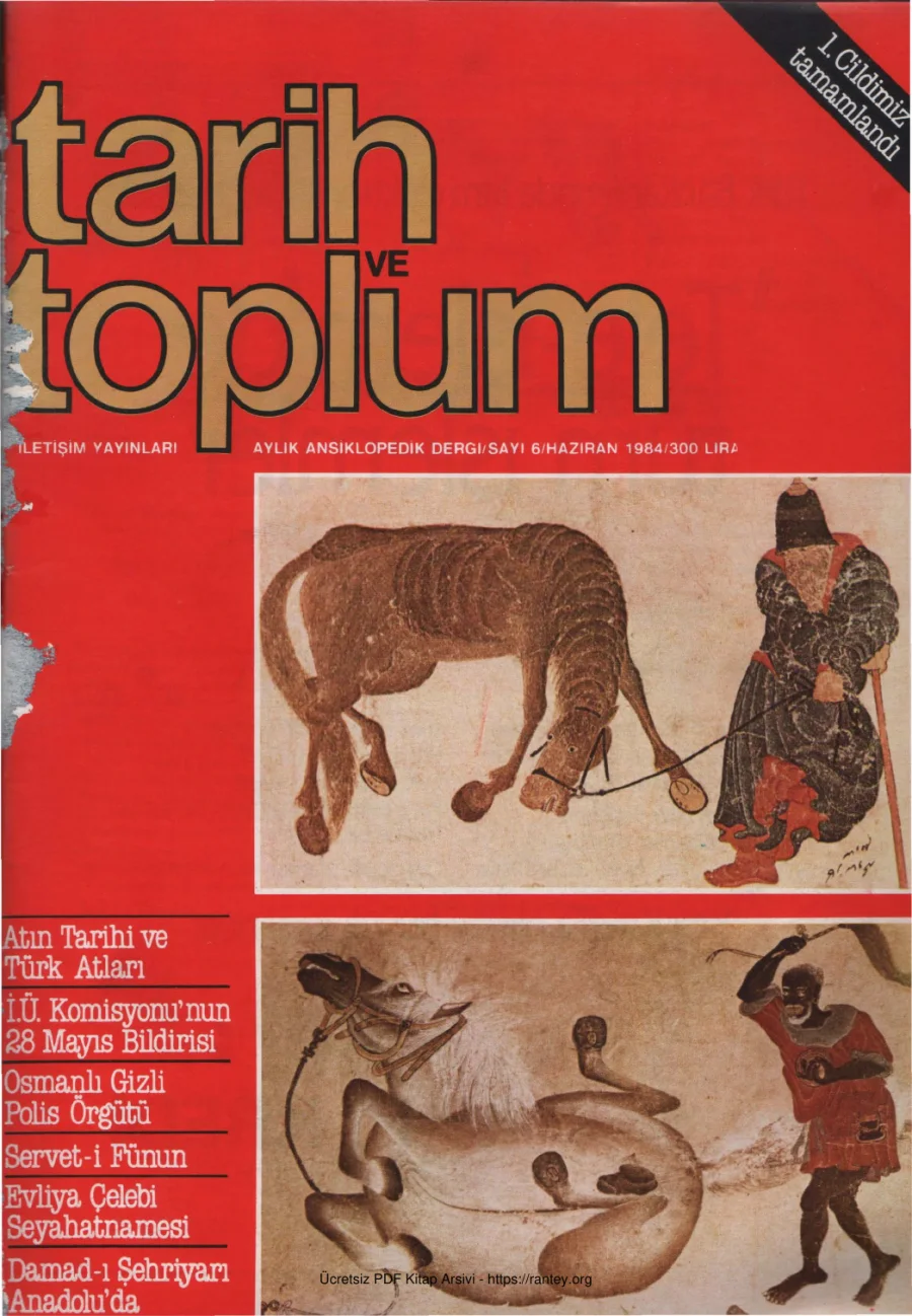 Tarih ve Toplum Sayı 06 Haziran 1984 kapak görseli