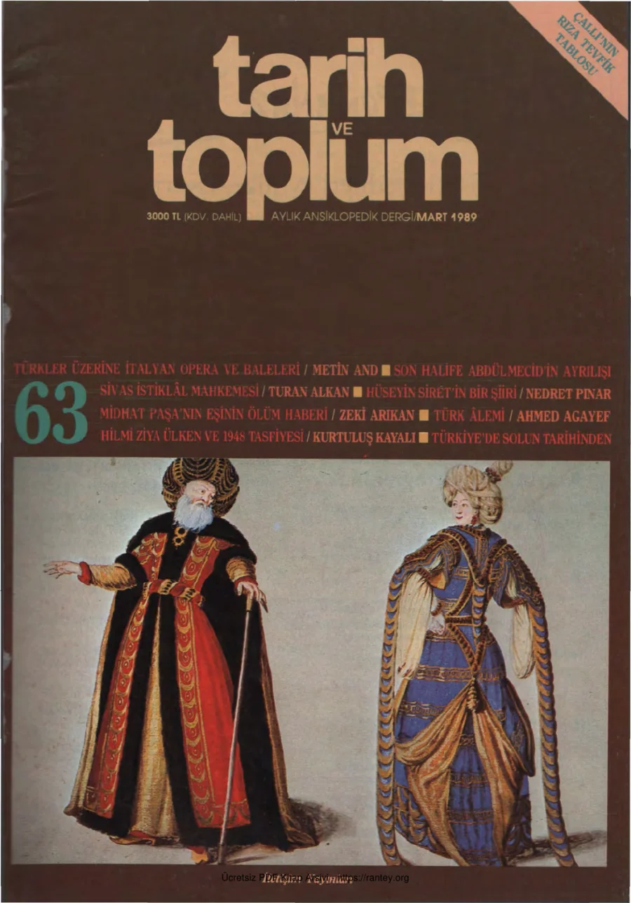 Tarih ve Toplum Sayı 063 kapak görseli