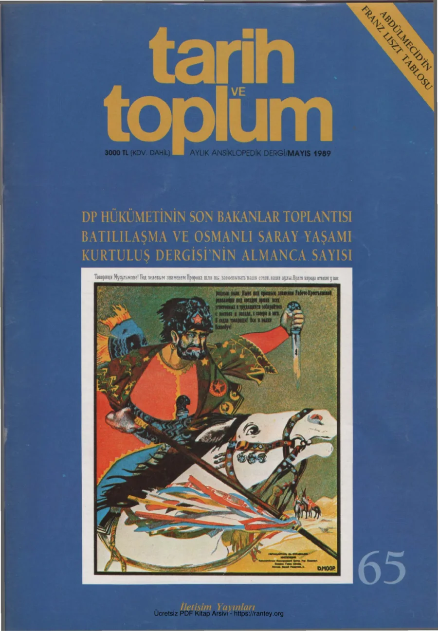 Tarih ve Toplum Sayı 065 kapak görseli