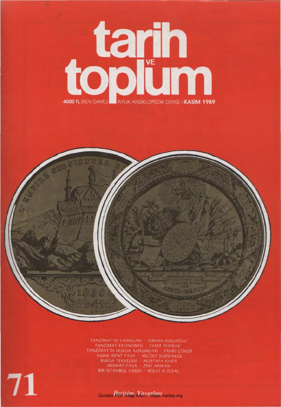 Tarih ve Toplum Sayı 071 kapak görseli