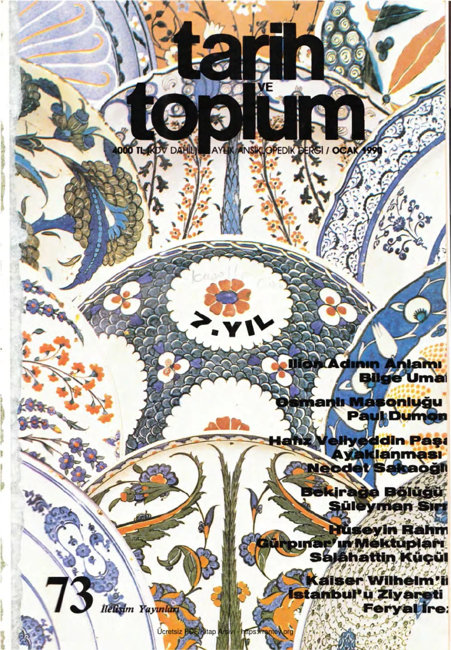 Tarih ve Toplum Sayı 073 kapak görseli