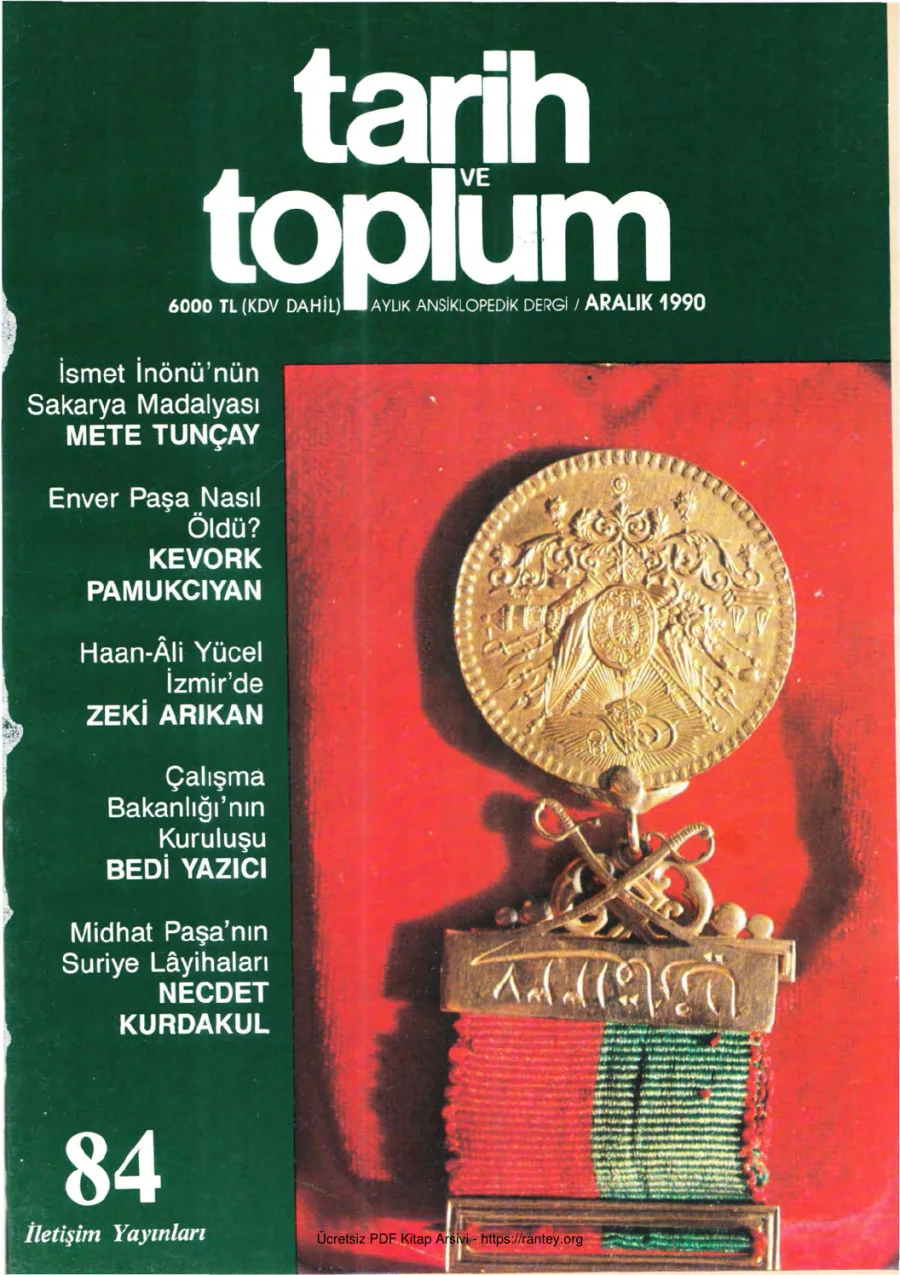 Tarih ve Toplum Sayı 084 kapak görseli