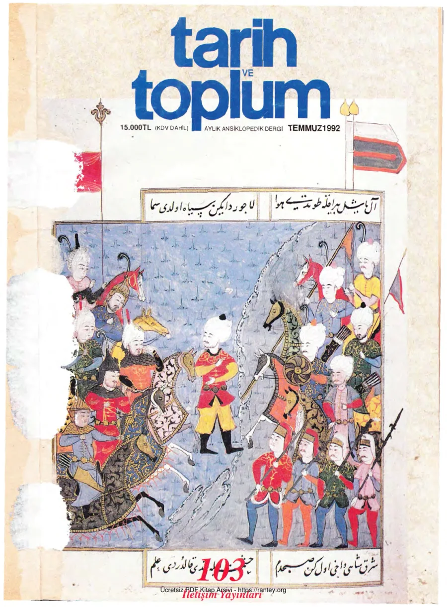 Tarih ve Toplum Sayı 103 kapak görseli
