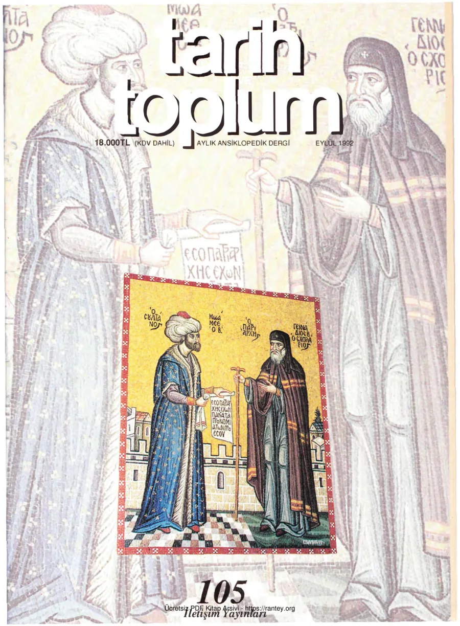 Tarih ve Toplum Sayı 105 kapak görseli
