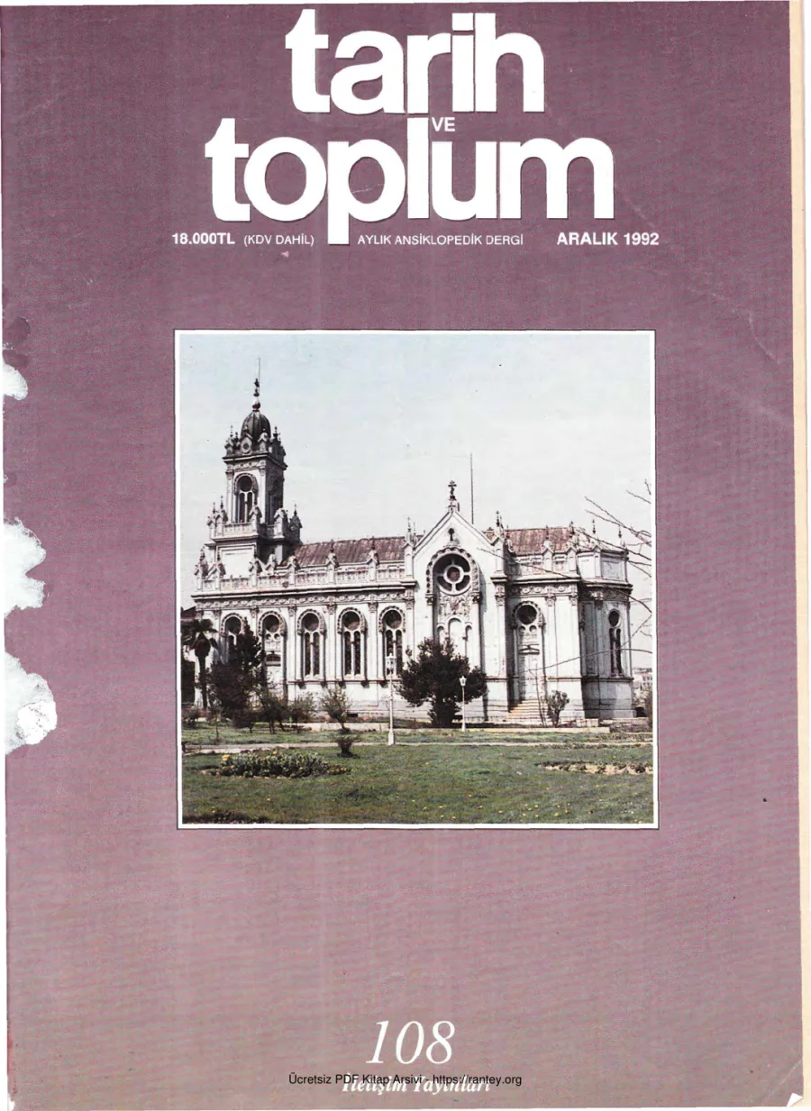 Tarih ve Toplum Sayı 108 kapak görseli