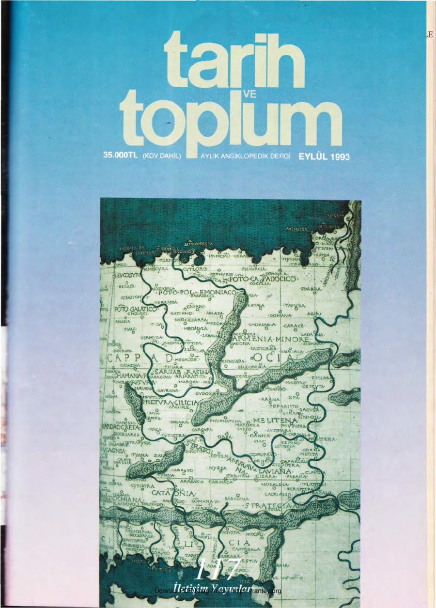 Tarih ve Toplum Sayı 117 kapak görseli