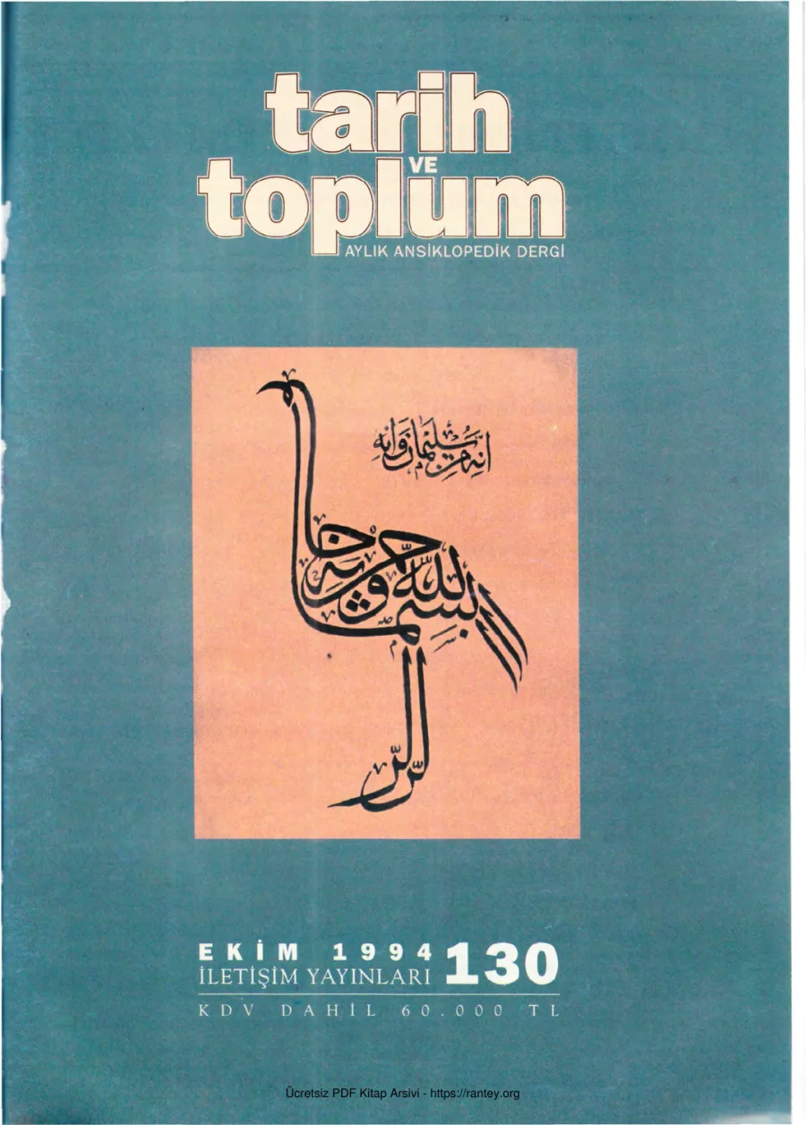 Tarih ve Toplum Sayı 130 kapak görseli