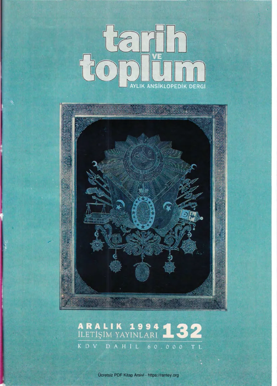 Tarih ve Toplum Sayı 132 kapak görseli
