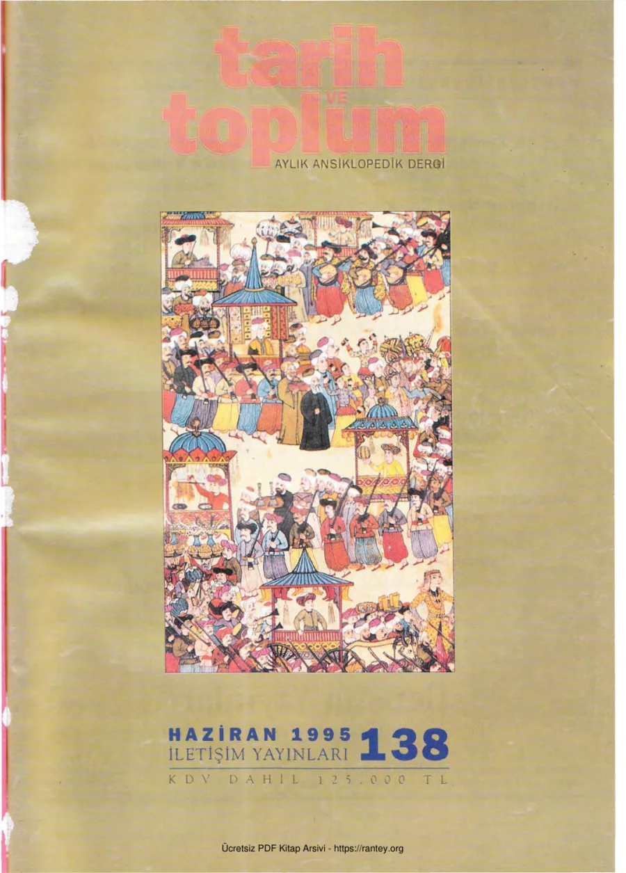 Tarih ve Toplum Sayı 138 kapak görseli