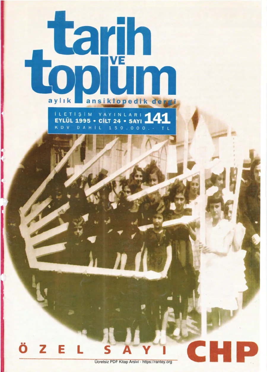Tarih ve Toplum Sayı 141 kapak görseli