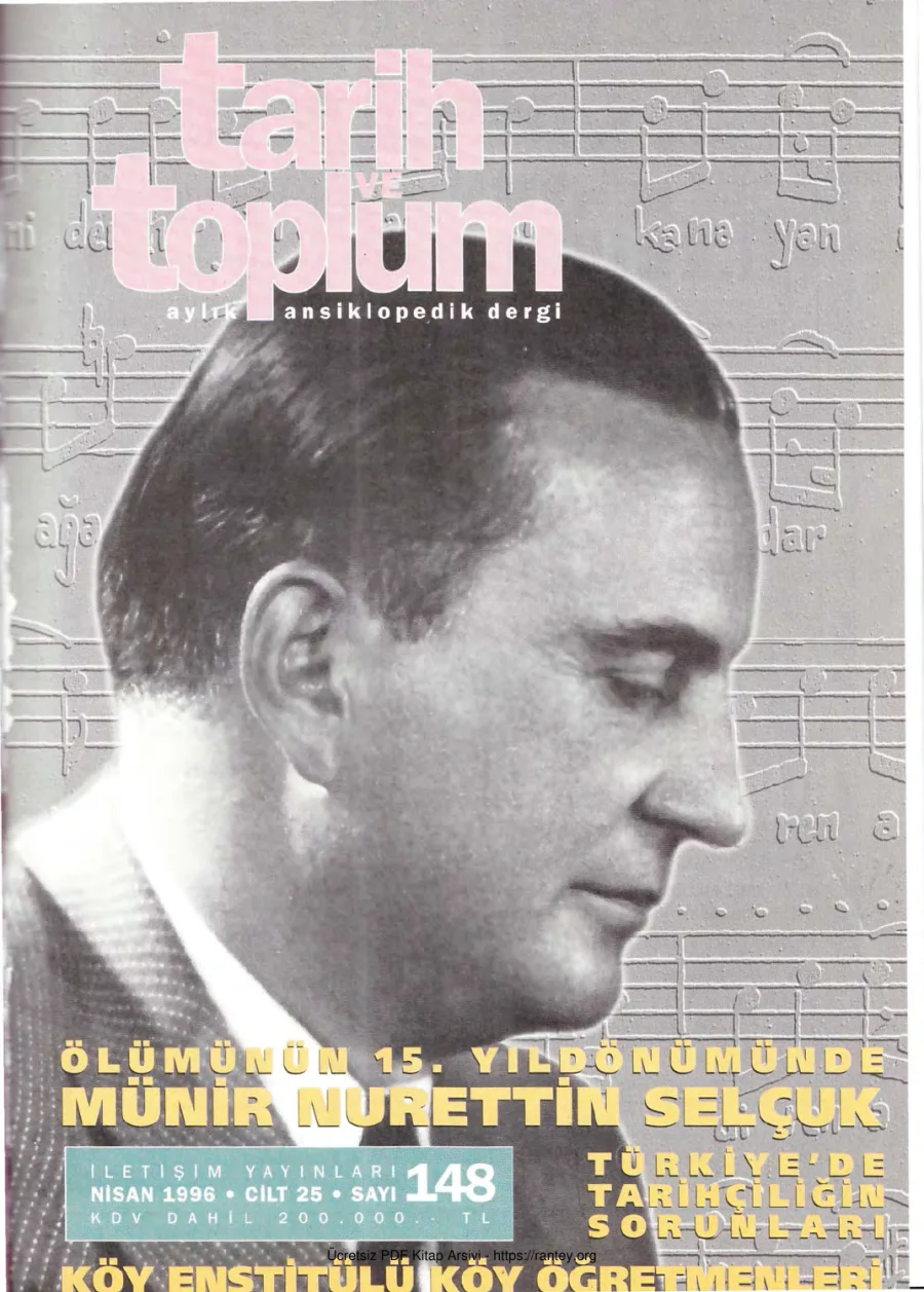 Tarih ve Toplum Sayı 148 kapak görseli