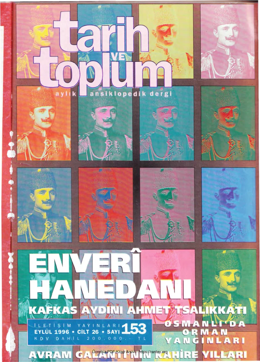 Tarih ve Toplum Sayı 153 kapak görseli