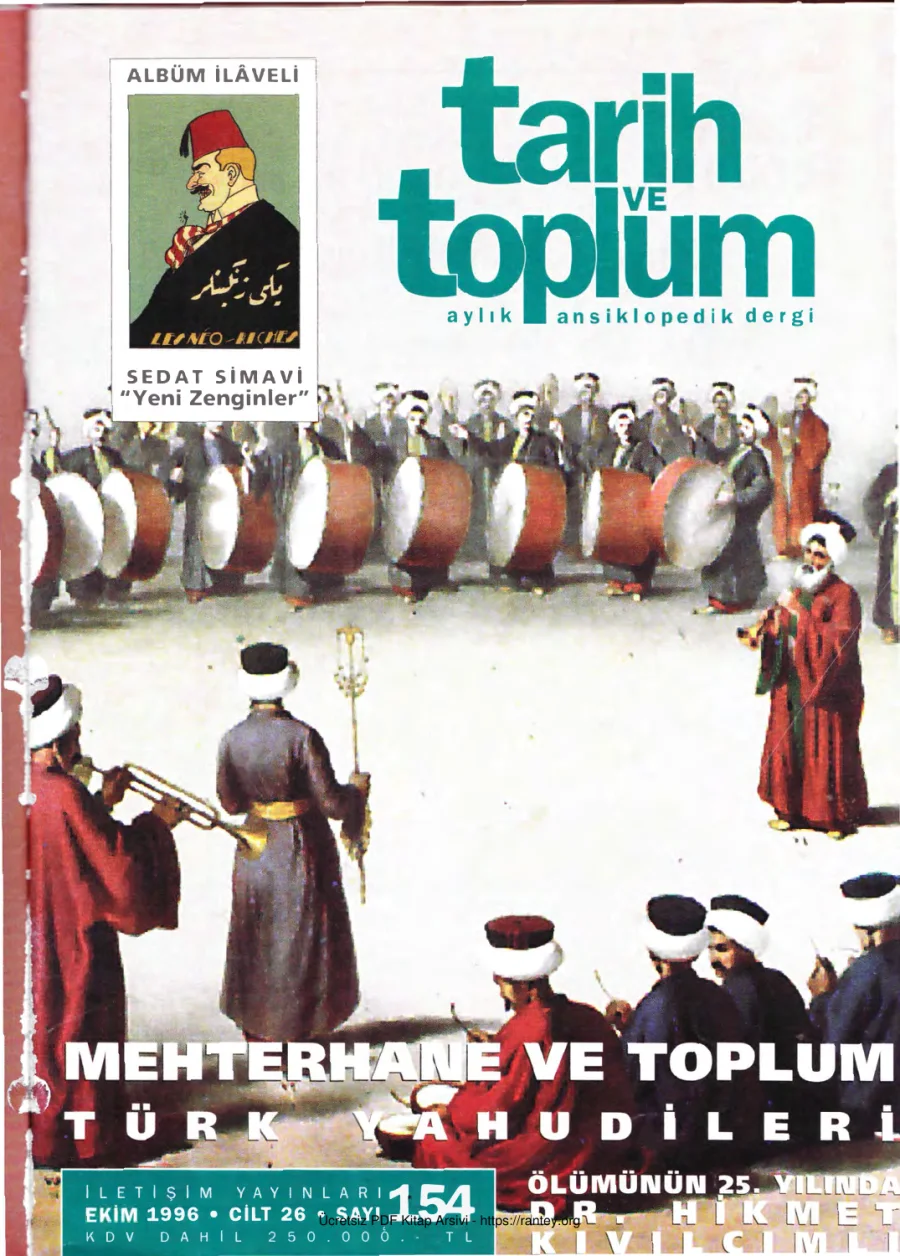 Tarih ve Toplum Sayı 154 kapak görseli