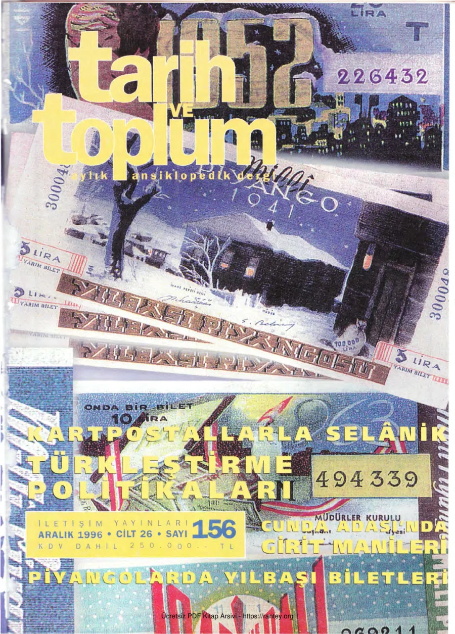 Tarih ve Toplum Sayı 156 kapak görseli