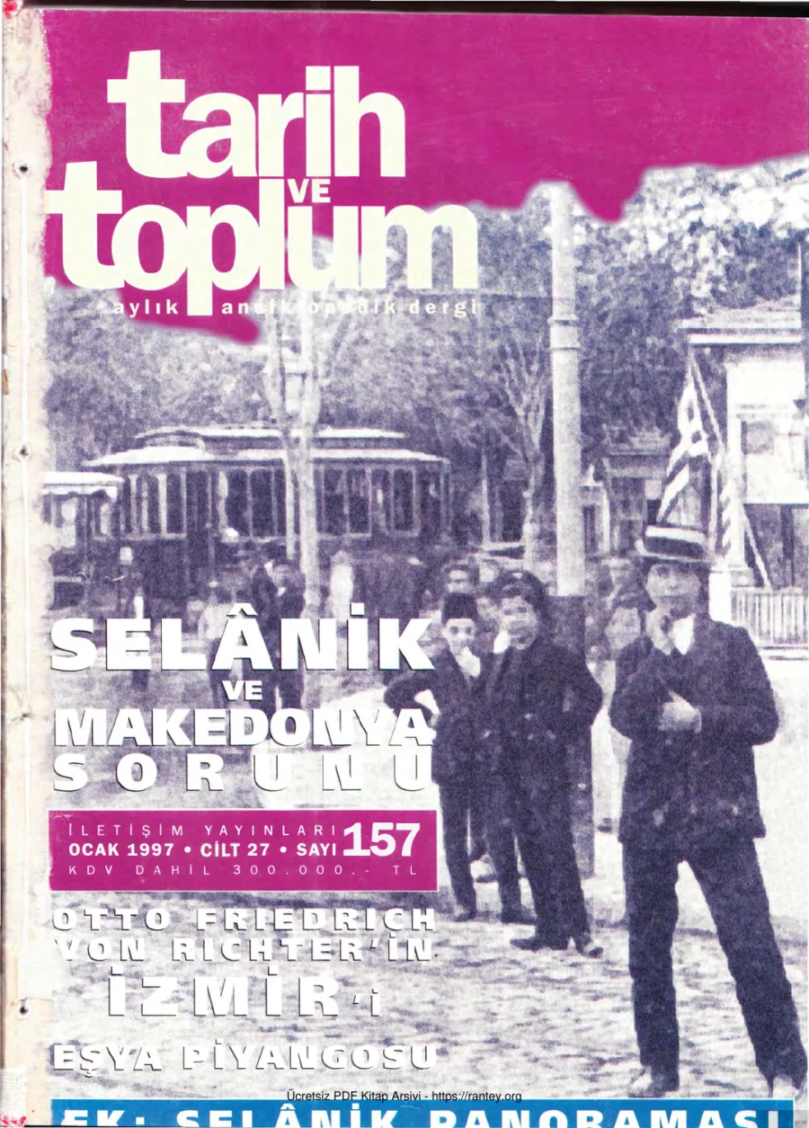 Tarih ve Toplum Sayı 157 kapak görseli