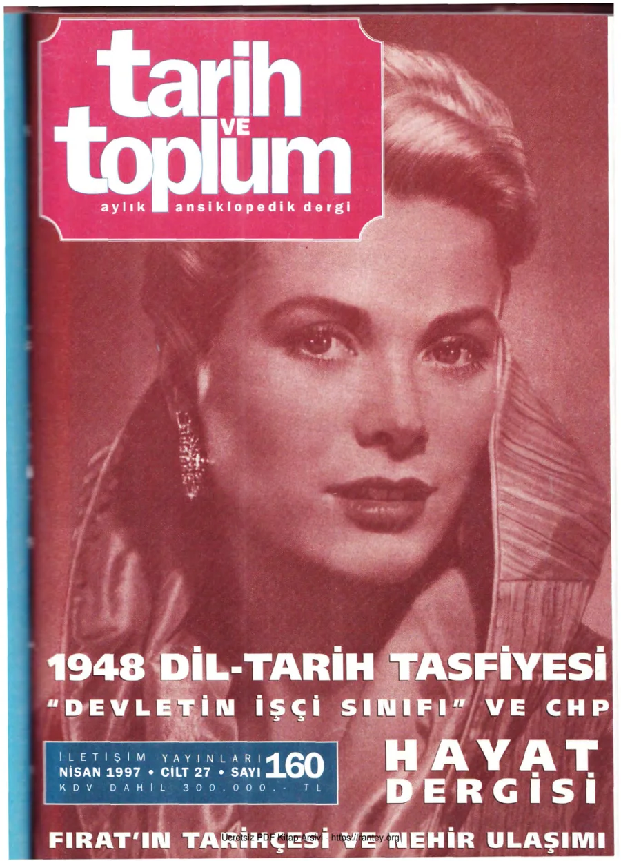 Tarih ve Toplum Sayı 160 kapak görseli