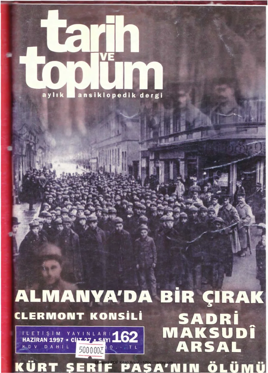 Tarih ve Toplum Sayı 162 kapak görseli