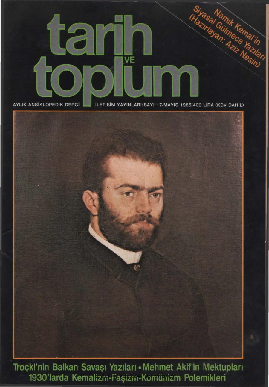Tarih ve Toplum Sayı 17 Mayıs 1985 kapak görseli