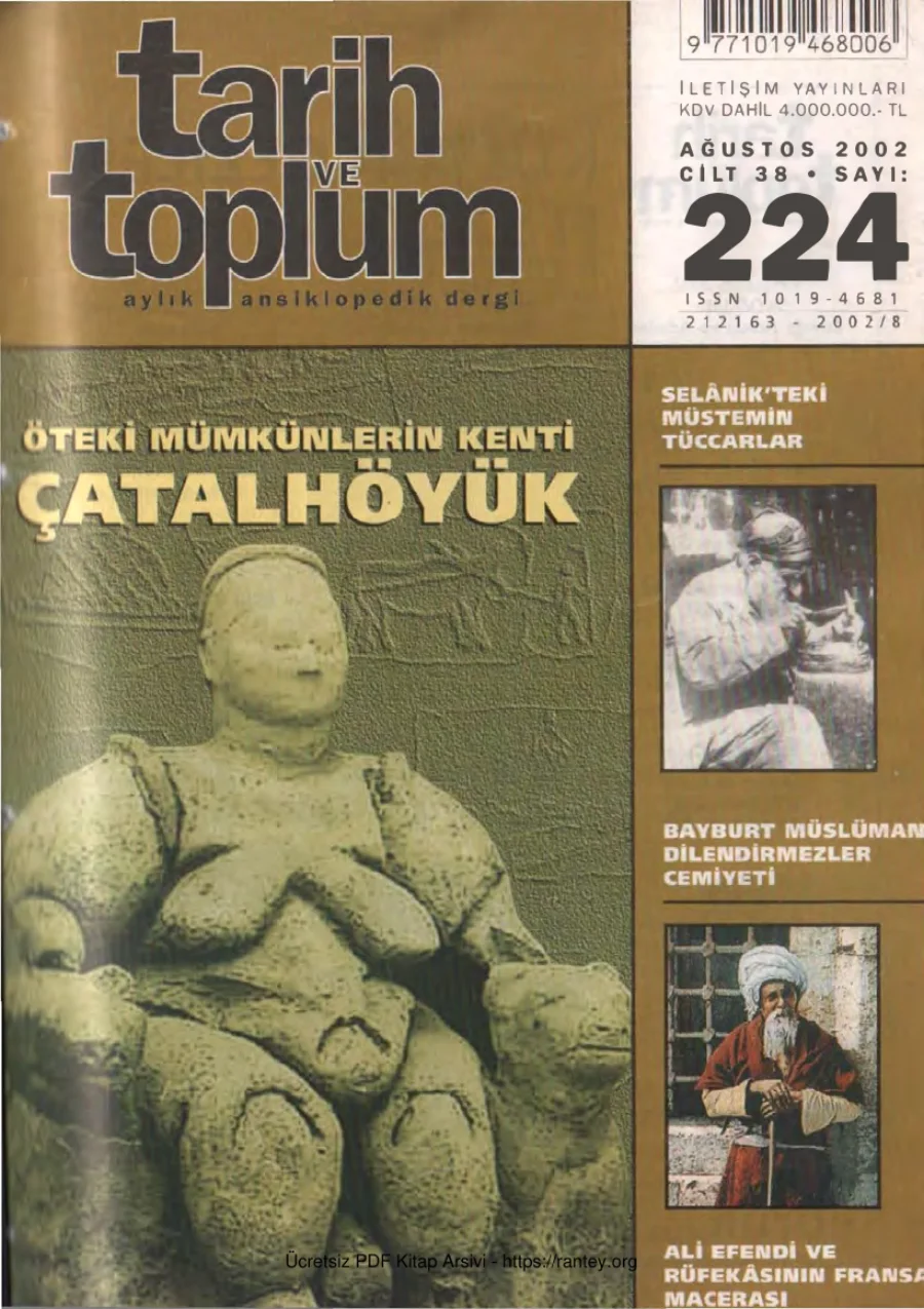 Tarih ve Toplum Sayı 224 - Ağustos 2002 kapak görseli