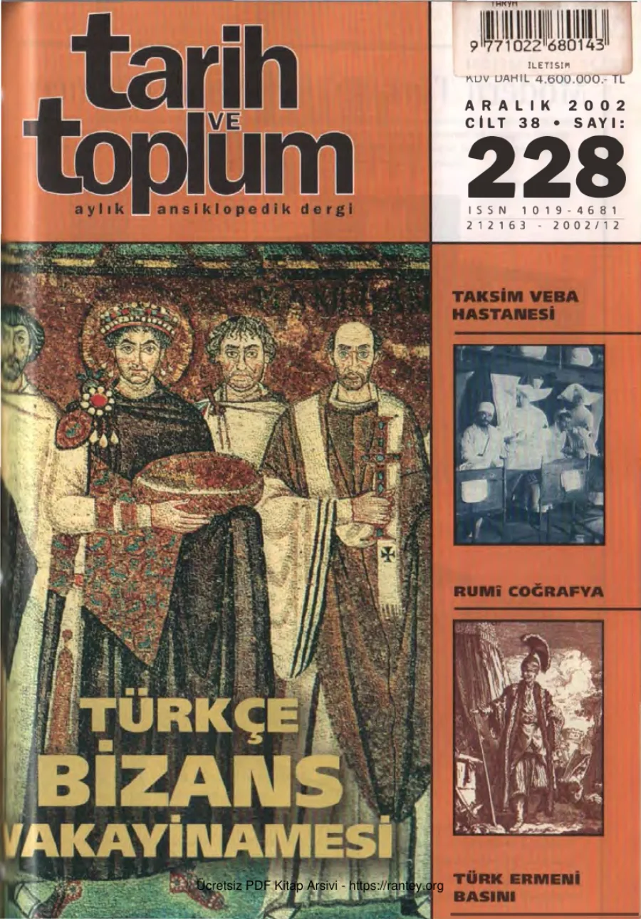 Tarih ve Toplum Sayı 228 - Aralık 2002 kapak görseli