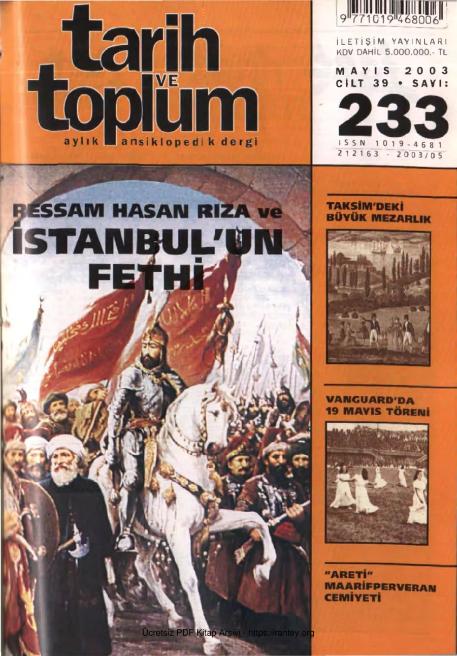 Tarih ve Toplum Sayı 233 - Mayıs 2003 kapak görseli