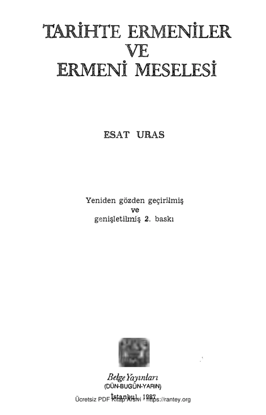 Tarihte Ermeniler ve Ermeni Meselesi kapak görseli