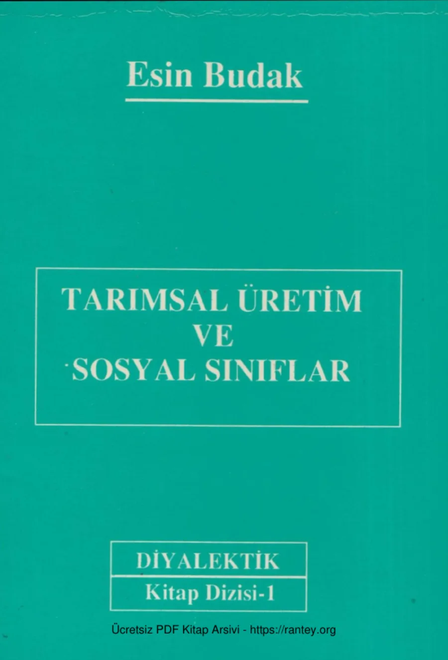 Tarımsal Üretim ve Sosyal Sınıflar Diyalektik Yayınları kapak görseli
