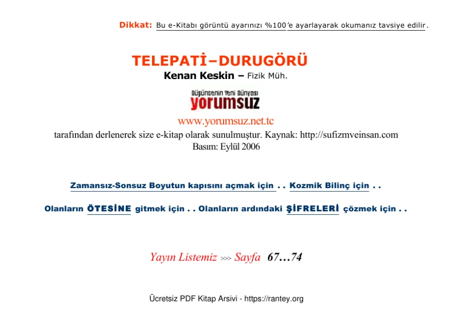 Telepati Durugörü kapak görseli