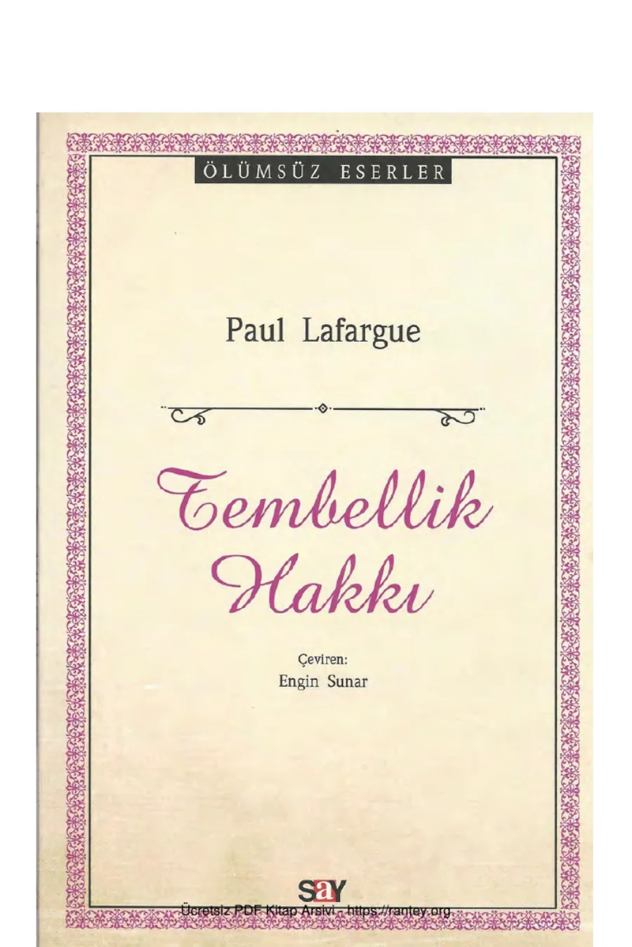 Tembellik Hakkı kapak görseli