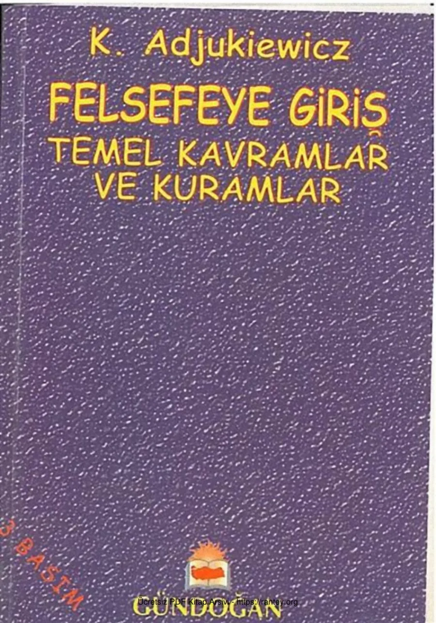 Temel Kavramlar ve Kuramlar K Adjukiewicz kapak görseli