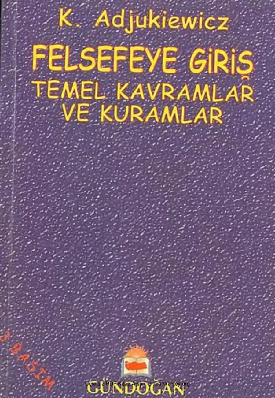 Temel kavramlar ve Kuramlar Kazimierz Adjukiewicz kapak görseli