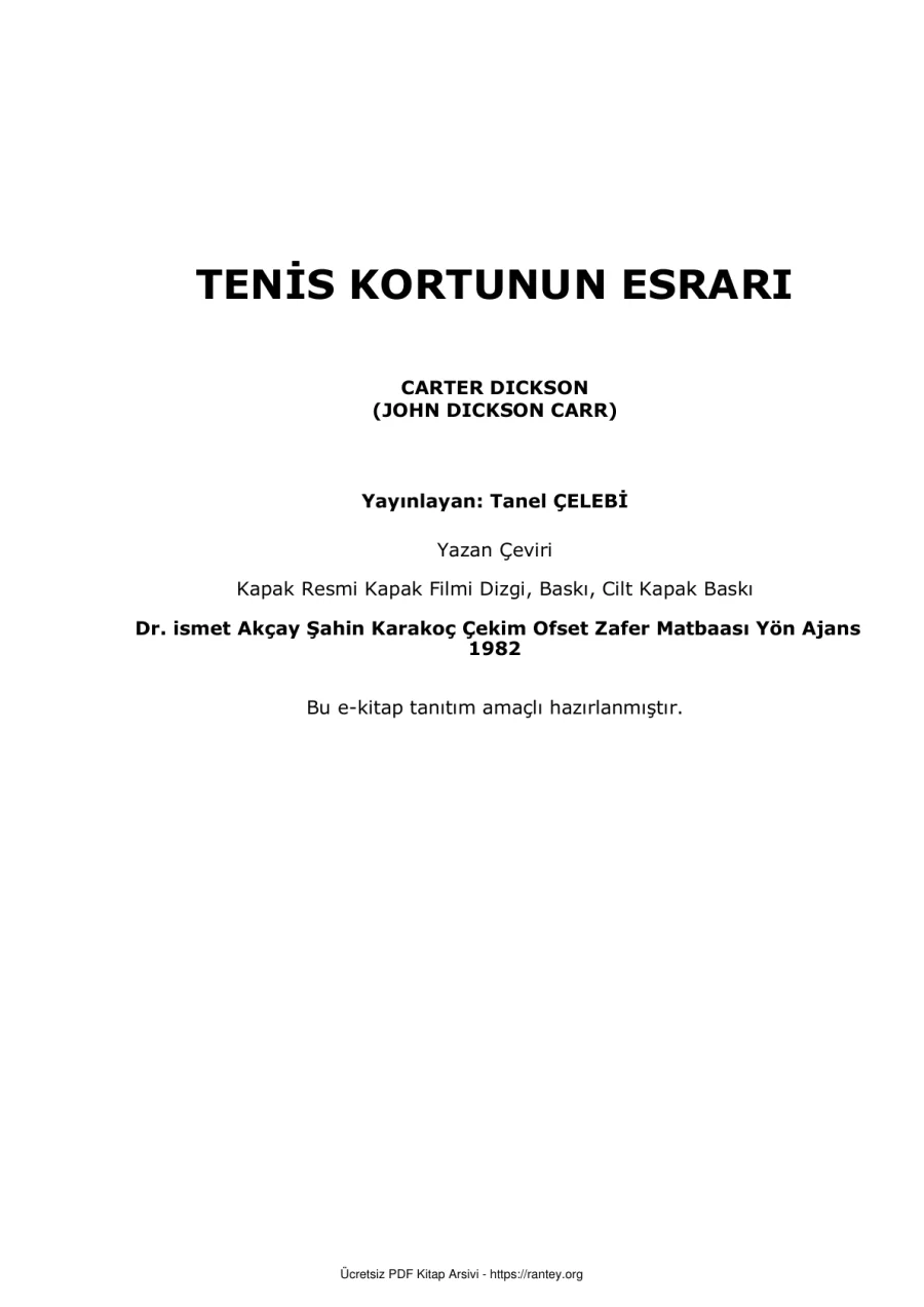 Tenis Kortunun Esrarı kapak görseli