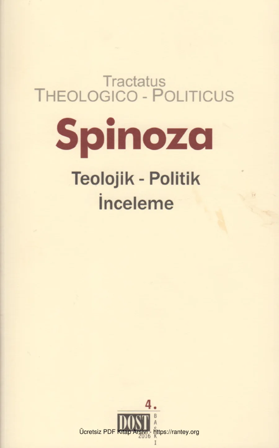 Teolojik Politik İnceleme kapak görseli