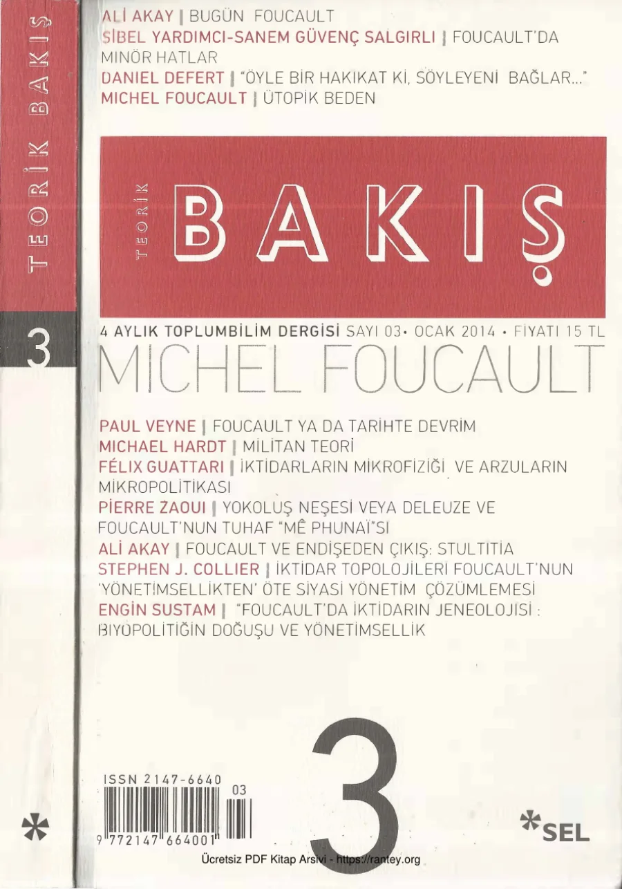 Teorik Bakış Sayı 003 Michel Foucault Ocak 2014 kapak görseli