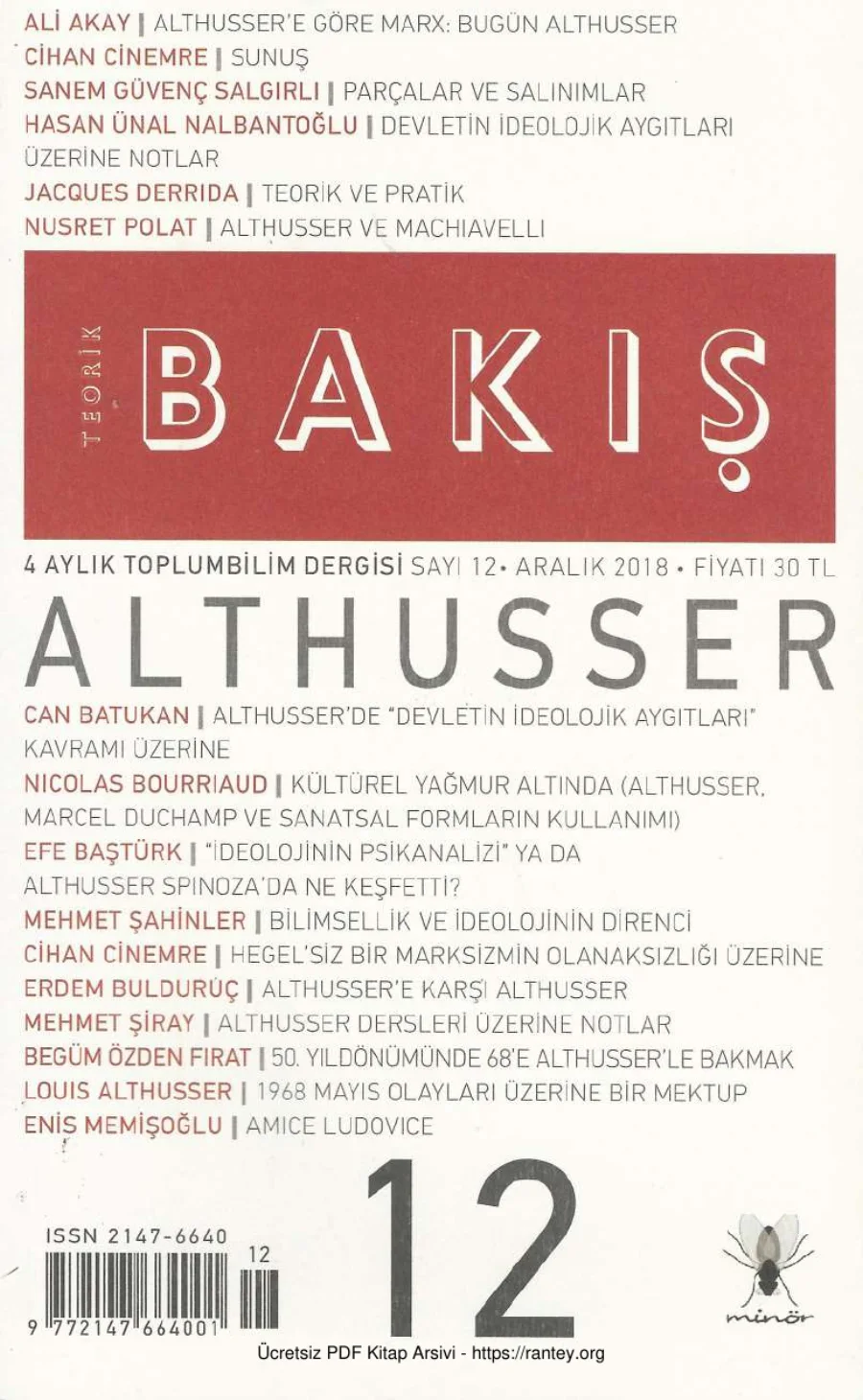Teorik Bakış Sayı 012 - Althusser kapak görseli